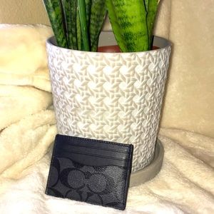 Coach black ID card holder